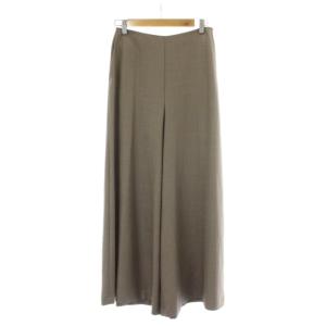 21SS ワイドパンツ 38 ベージュ 無地 フルレングス センタープレス 102117-12-060-85-380