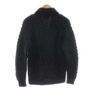 INVERALLAN ニットカーディガン ジャケット ケーブル 長袖 ウール 紺 ネイビー /KU