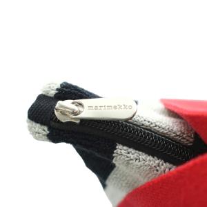 marimekko MARIMADE FROTEINEN ハンドバッグ ストライプ柄 黒 ブラック 白 ホワイト 赤 レッド