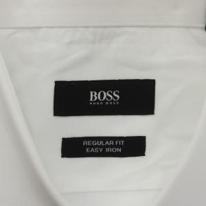 HUGO BOSS シャツ ドレスシャツ 40 白 無地 ワイドカラー 長袖 /DU