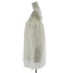 MM6 Maison Margiela シャツ ブラウス S オフホワイト 長袖 オフショルダー シャーリング S32NC0424 S35722