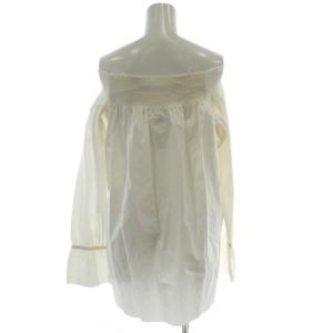 MM6 Maison Margiela シャツ ブラウス S オフホワイト 長袖 オフショルダー シャーリング S32NC0424 S35722