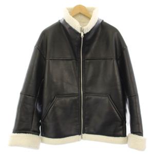 エコレザームートンジャケット ECO MOUTON JACKET 裏ボア 38 黒 ブラック 23003037023HN
