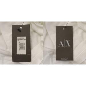 A/X ARMANI EXCHANGE Tシャツ タグ付き XL 白 ホワイト 半袖 Vネック 羽柄プリント /AU