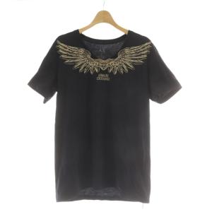Tシャツ タグ付き M 黒 ブラック 半袖 Vネック グラフィックプリント /AU