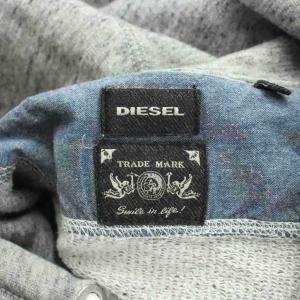 DIESEL パーカー 上着 3XL グレー 長袖 フード付き ジップアップ /GG