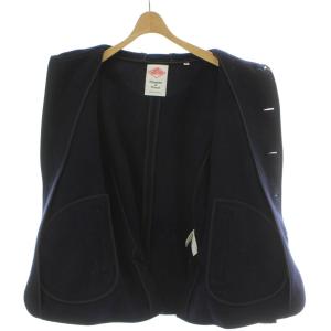 DANTON コート ウール 40 L 紺 ネイビー フード付き 長袖 無地 ショート丈 18A-SL-001 /GG