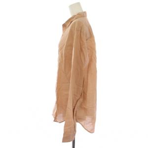 Plage 24SS Ramie Cotton ラミーコットンシャツ ブラウス 長袖 オープンカラー リネン F ピンク