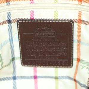 COACH シグネチャー トートバッグ ショルダーバッグ レザー PVC ベージュ 茶 ブラウン 11350 /AN38