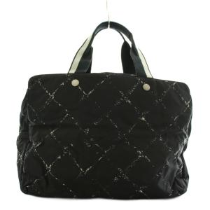 CHANEL 旧トラベルライン ハンドバッグ ナイロン 6番台 ブラック
