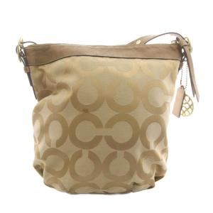 COACH シグネチャー ショルダーバッグ キャンバス レザー ベージュ 13889 /AN27