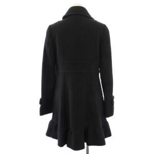 BURBERRY BLUE LABEL ステンカラーコート ロング 裏地ノバチェック ウール アンゴラ混 38 黒 ブラック FNF09-814-09