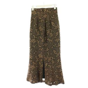 TODAYFUL 22SS ジャガードリーフペンシルスカート タイトスカート マーメイドスカート ロング 36 茶 ブラウン