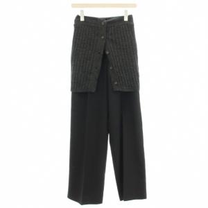 23AW Knit Layered Trousers ニットレイヤード パンツ 36 黒 グレー 12320713