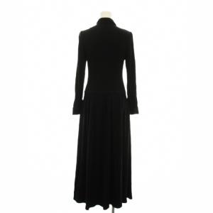 BORDERS at BALCONY シャツワンピース ロング ウール 長袖 36 黒 ブラック BD2021-2K-12 /YM