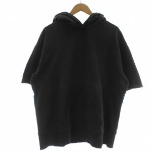 パーカー トップス M チャコールグレー フード付き 半袖 カンガルーポケット 00000151153446