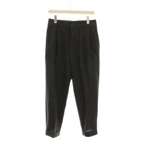 パンツ ウール 3 茶 グレー 千鳥柄 プリーツ クロップド丈 578-9243004 /JP