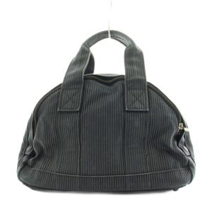 PORTER 吉田カバン ハンドバッグ ストライプ柄 キャンバス 黒 ブラック /AN29