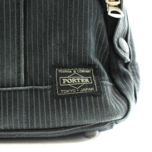 PORTER 吉田カバン ハンドバッグ ストライプ柄 キャンバス 黒 ブラック /AN29