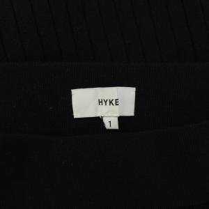 HYKE リブニットスカート タイト ミモレ ロング ウエストゴム イージー 1 黒 ブラック /RR