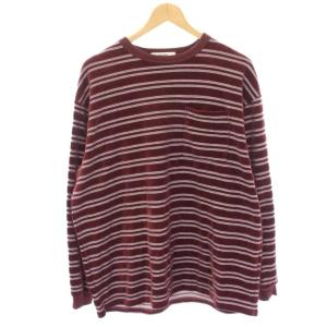 Velvet border L/S Tシャツ ボーダー ベロア F ボルドー PA25-CS09
