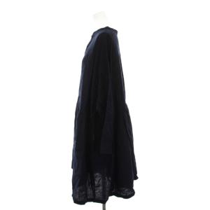 nest Robe 23SS 近江晒インディゴ染め チュニック ワンピース リネン混 F 紺 ネイビー 長袖 01231-1022