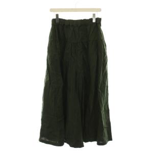 23AW リネンギャザーパンツ ガウチョパンツ ワイド F カーキ 01234-1455 /YM