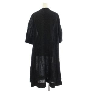 nest Robe ワンピース ロング F 前開き シアー 七分袖 黒 /JP