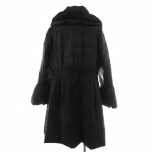 TO BE CHIC フリルタフタダウンコート 44 黒 ブラック ボリュームネック ベルスリーブ 長袖 W7A52-435-09