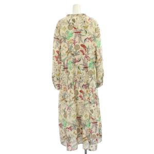 ScoLar シャツワンピース M ベージュ 総柄 長袖 /GP
