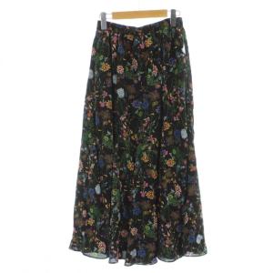 JOURNAL STANDARD relume スカート F 黒 ブラック 花柄 フレア ロング /GP