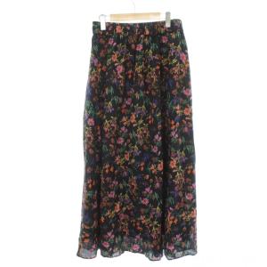 JOURNAL STANDARD LUXE スカート ロング F 黒 ブラック 花柄 フレア /GP