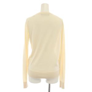 DOLCE&GABBANA ニットカーディガン レース切替 フラワーボタン シルク 38 ベージュ ホワイト FX180T