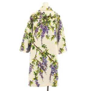 DOLCE&GABBANA チェスターコート 花柄 42 ホワイト パープル F0M05T FSFB3