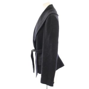 Max Mara ビッグカラーコート ショート丈 ウール アルパカ混 42 紺 ネイビー 10460673 /HN