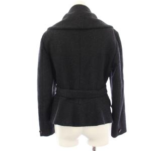 Max Mara ビッグカラーコート ショート丈 ウール アルパカ混 42 紺 ネイビー 10460673 /HN