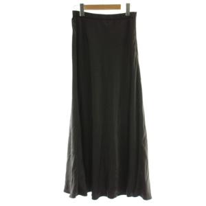 25AW グロッシーサテンフレアスカート グレーカーキ 無地 フレア ロング丈 25060912411040