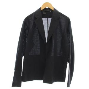 STRIPE RAPEL JACKET エヌハリ ストライプ テーラードジャケット 38 黒 ブラック