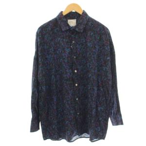 COLOR CAMOUFLAGE BIG SHIRTS カモフラージュ シャツ 長袖 1 黒 マルチカラー
