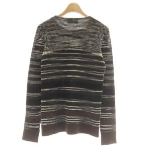 MISSONI ニット セーター ウール カーキ マルチカラー ストライプ柄 ラウンドネック 長袖 /AU