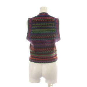 MISSONI ベスト ウール 42 マルチカラー 幾何学模様 ジップアップ ノースリーブ /AU