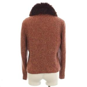 BURBERRY BLUE LABEL ツイードジャケット ファー 38 赤 ピンク FCF83-824 /G