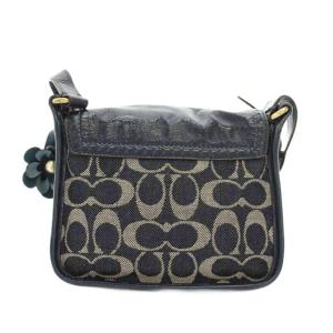 COACH ショルダーバッグ レザー キャンバス シグネチャー 紺 ネイビー 12533 /YT