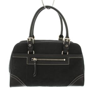 COACH ハンプトンズ シグネチャー サッチェル ハンドバッグ キャンバス レザー 黒 ブラック 8K05 /YT
