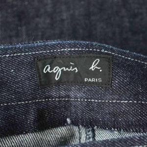 agnes b. スカート 38F インディゴ ロング丈 ボタンフロント フラップポケット /AP
