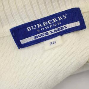 BURBERRY BLUE LABEL ハイネック カーディガン ジップアップ 38 白 ホワイト FB522-115-01 /G