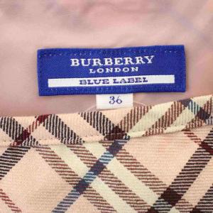 BURBERRY BLUE LABEL スカート ひざ丈 チェック柄 切り替え 36 ピンク /G