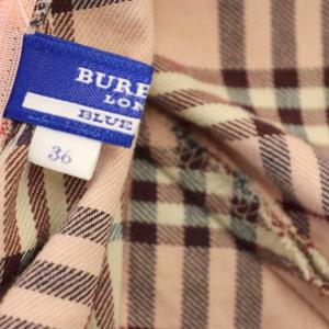 BURBERRY ノースリーブシャツ ストライプ柄 ノースリーブ シャツ ブラウス チェック柄 36 ピンク FF503-114 /G