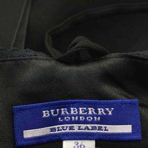 BURBERRY BLUE LABEL キャミソールワンピース ノースリーブ ひざ丈 36 黒 ブラック FM519-167-09 /G