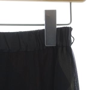 BLUE LABEL CRESTBRIDGE フレアスカート 赤 レッド 黒 ブラック チェック柄 リバーシブル ロング丈 シアー素材 /GG